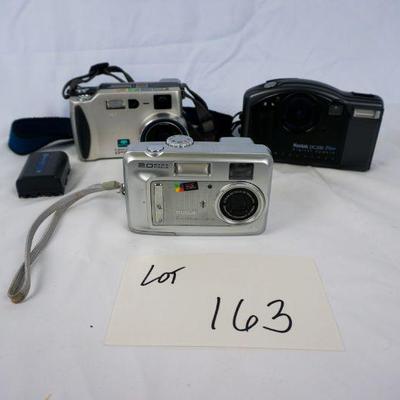 163	3 Digital Cameras, Kodak DC200, Kodak CX7220, Sony DSC-S70	$30.00