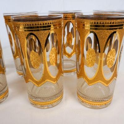 100	MCM Gilt Gold Highball Glasses (7)	$50.00