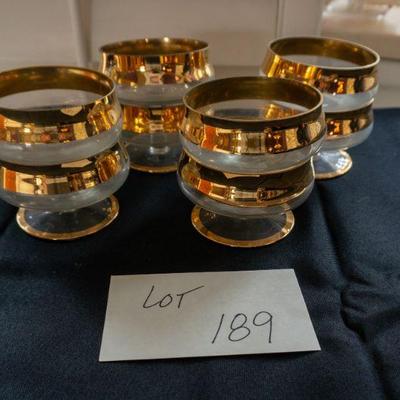189	8 Vintage Fruit Cups with Gold Rim	$25.00