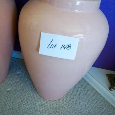 148	2 Peach Vases w Husks	$160.00
