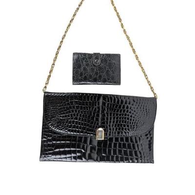 #87 â€¢ Nino of Roma Leather / Alligator Clutch & Coordinating Wallet
