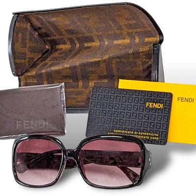 #70 â€¢ Fendi Square Black Sunglasses, Case, COA

