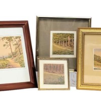#16 â€¢ Aquatint Etchings by Holzer - 6 Framed Pieces
