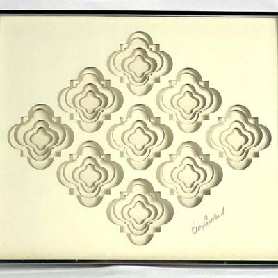#19 â€¢ Greg Copeland - Mid-Century Modern Layered Geometric 3D Paper Art Work, Signed and Framed
