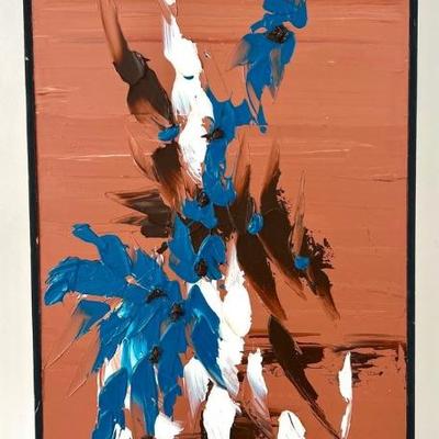 #26 â€¢ Ray Oakvick - Mid-Century Modern Original Painting on Board, Signed and Framed
