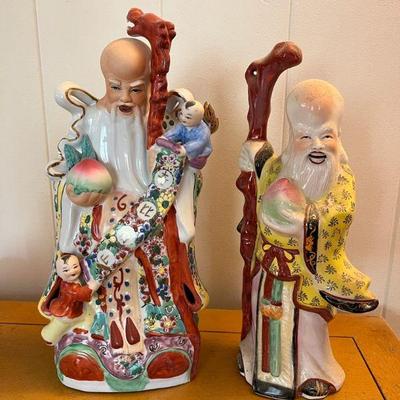 AHT010- (2) Vintage Asian Porcelain Immortal Figurines