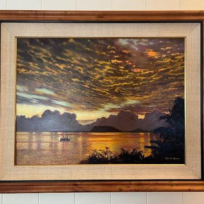 AHT001- Painting Of Sunset & Landscape