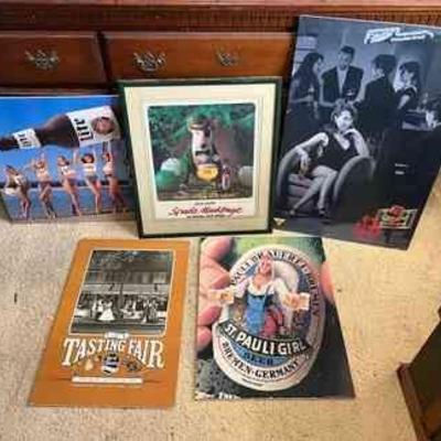AHT207- Assorted Vintage Beer Advertisement Posters