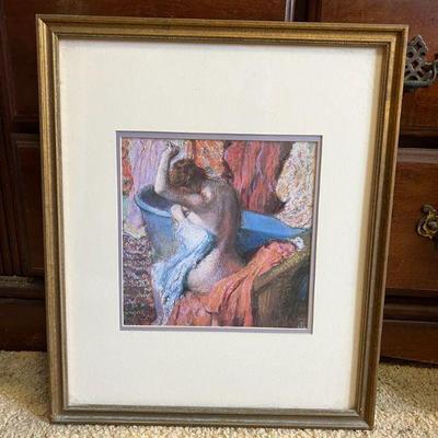 AHT258- Seated Bather Pastel Print By Edgar Degas