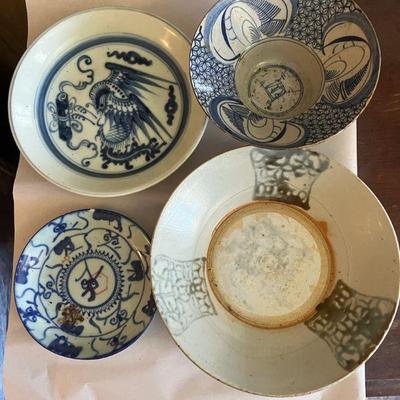 AHT299- Various Asian Design Plates & Bowls