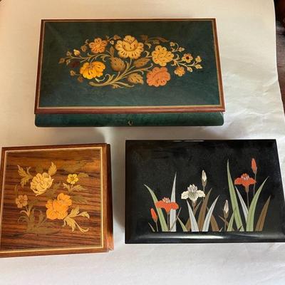 AHT265- (3) Vintage Music Jewelry Boxes