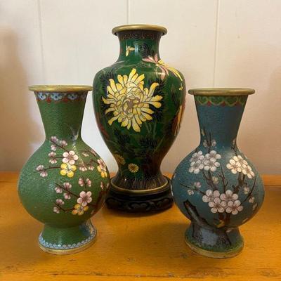 AHT026- Assorted CloisonnÃ© Vases