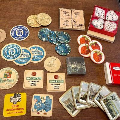 Lot 118-K: Vintage Coaster Collection

Description: 
â€¢	A very cool collection of assorted vintage coasters. Various materials. Please...