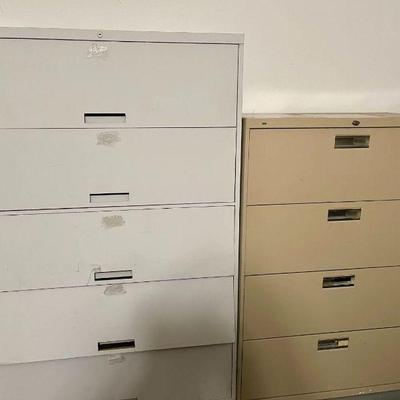 Lot 022-G: Pair of Legal-Size Lateral Filing Cabinets #3

Description: 
â€¢	1 gray cabinet and 1 sand-colored cabinet
â€¢	Gray unit has 5...