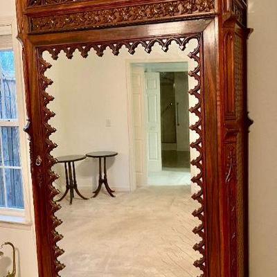 Lot 014-MBR: MC Spanish Revival Mirrored Armoire

Features: 
â€¢	This magnificent, intricately-carved piece was likely purchased by our...