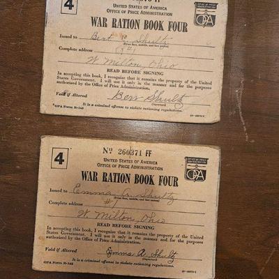 War Ration Books with Stamps Inside