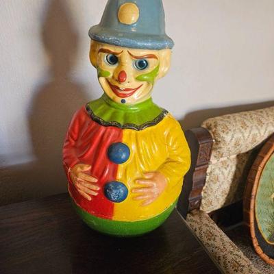 Paper Mache Roly Poly Toy Clown