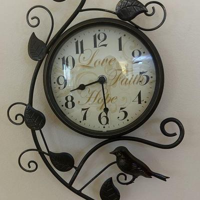 Love Faith Hope Wall Clock