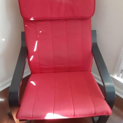 Red sling back chair