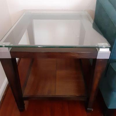 Glass top accent table