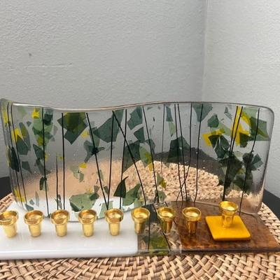 Art glass menorah