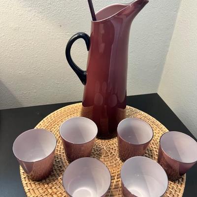 Cased glass cocktail set