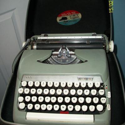 Vintage Sterling Typewriter w/case