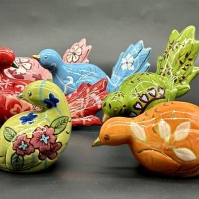 Colorful Painted Majolica Birds