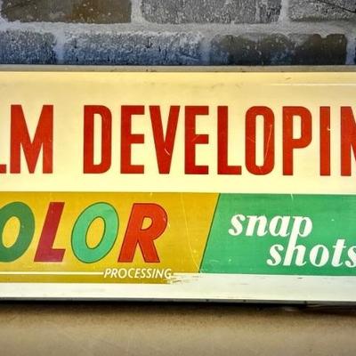 Vintage Lighted Film Developing Store Sign