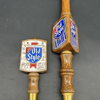 (2) Old Style & Old Style Light Beer Tap Handles