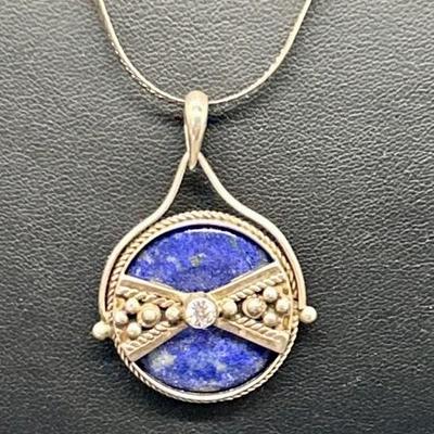 925 Silver: Blue Lapis 18in Necklace, TW 15.5g