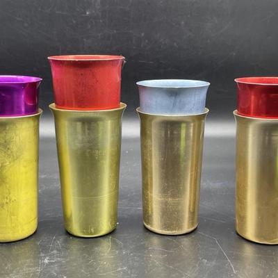 (8) Vintage MCM Aluminum Cups