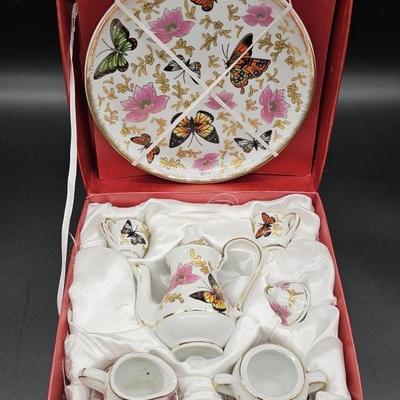 Porcelain Miniature Tea Set In Box