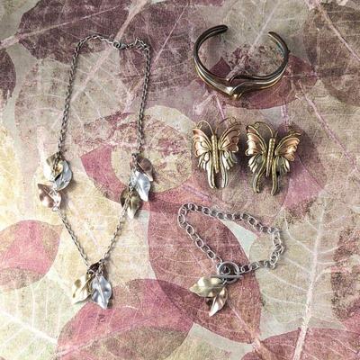  Multi Metal Necklace, Bracelets & Earrings