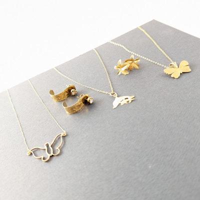  14k Necklaces and Floral Earrings