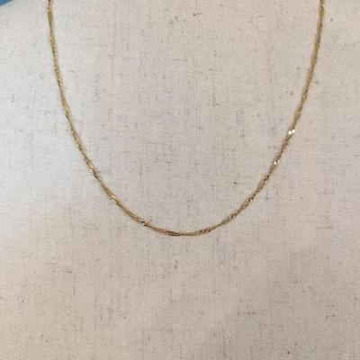 18k Gold Twisted Herringbone Chain