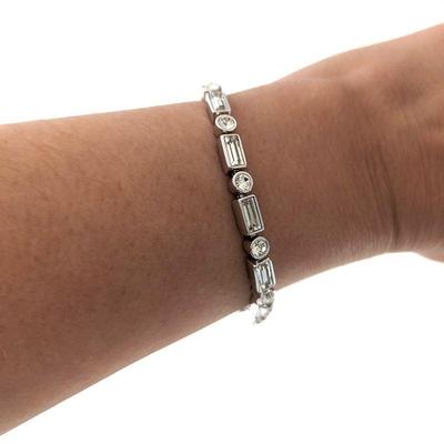 Silvertone Swarovski Crystal Bracelet