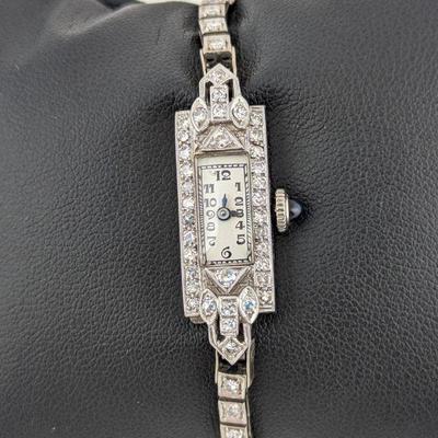 14k White Gold and Diamond Watch