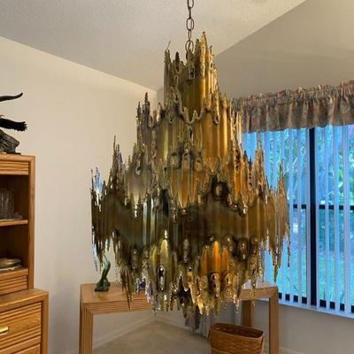 Brutalist Torch Art Chandelier