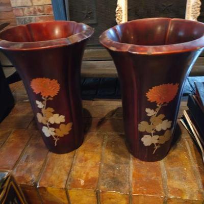 Set of vintage Japanese Otagiri vases