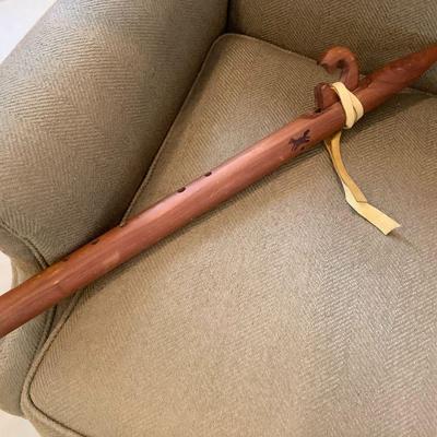 Carved Spirit Flute, Vintage 1996 Signed