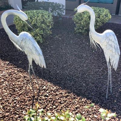 Pair of large 44 inch Egrets