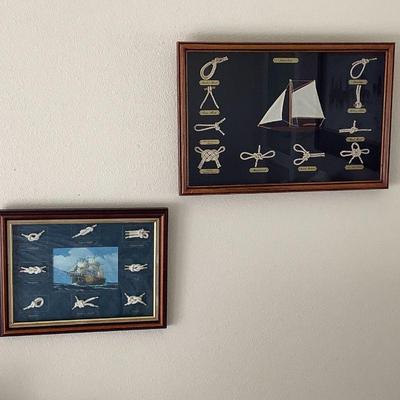 Pair of nautical sailor knot samples