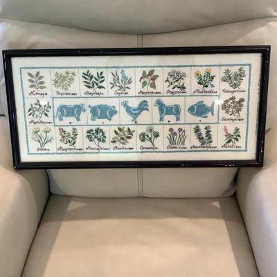 Needlepoint folk art herbs
