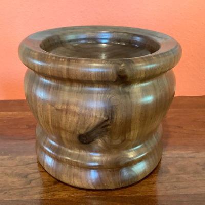 Walnut signed turned bowl