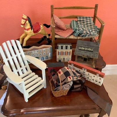 Folk art miniatures and doll furniture