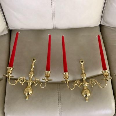 Solid brass candelabra sconces