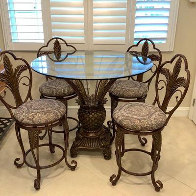 Largo Furniture, Pina Colada Collection Hi top dinette table, 4 swivel chairs. like new.