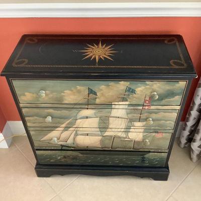 Nautical painted storage chest