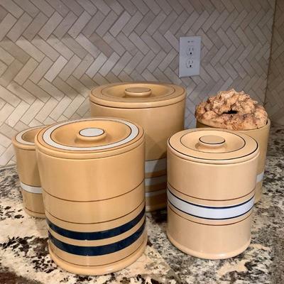 Molly Stone Yellow Ware canisters